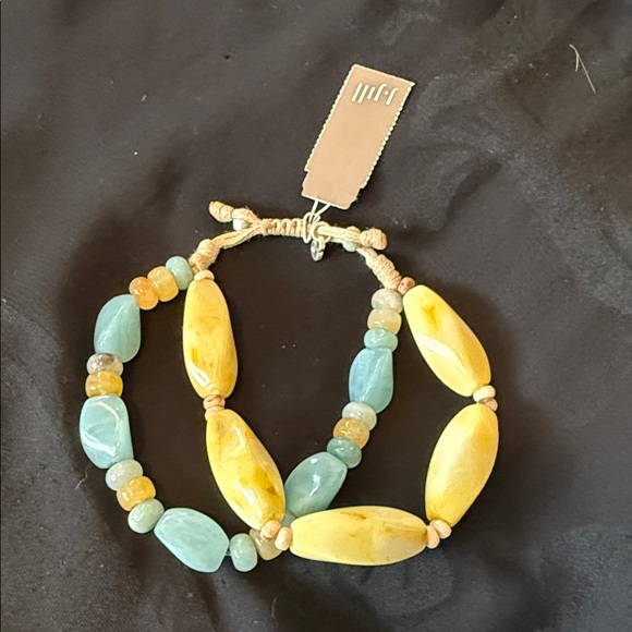 J.Jill Yellow and Blue Beaded Bracelet Adjustable - Picture 1 of 2